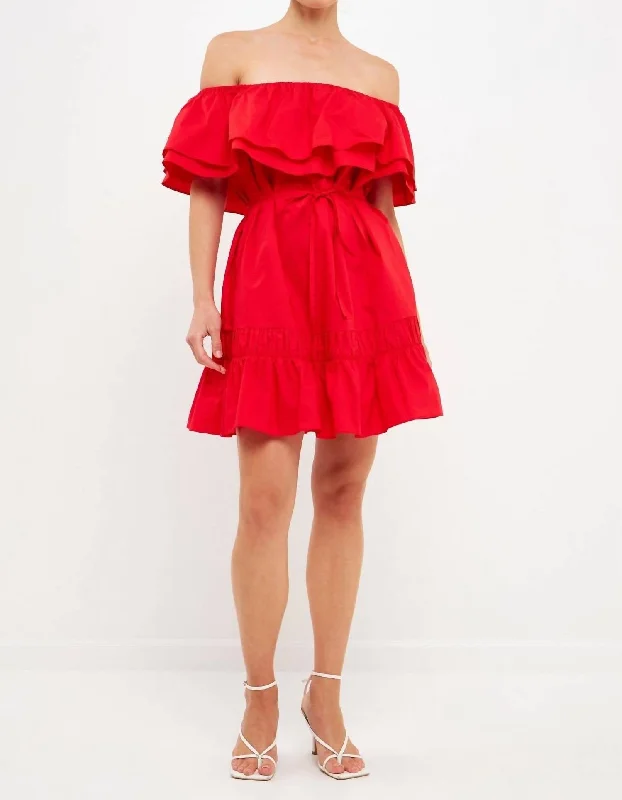 Chic Style, Always In Vogue Yes I’M Falling Dress In Red